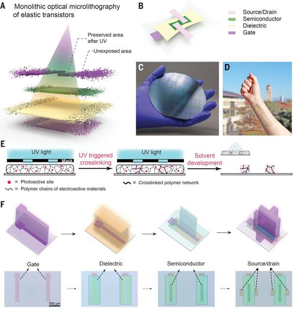 高密度弹性电路的单片光学微光刻技术